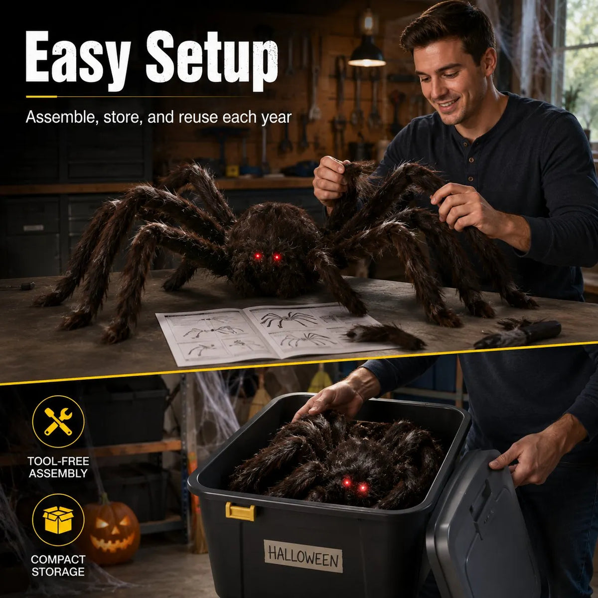 💚LAST DAY 50% OFF🕷🕸 LED Jumping Spider Animatronic