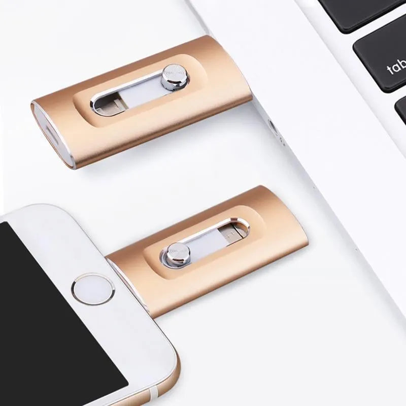 ⚡3 in 1 Flash Drive, Portable High Speed USB 3.0 Memory Storage, OTG Flash Pen Drive with Free Type-C Adapter for Android Phones/PC and More Devices