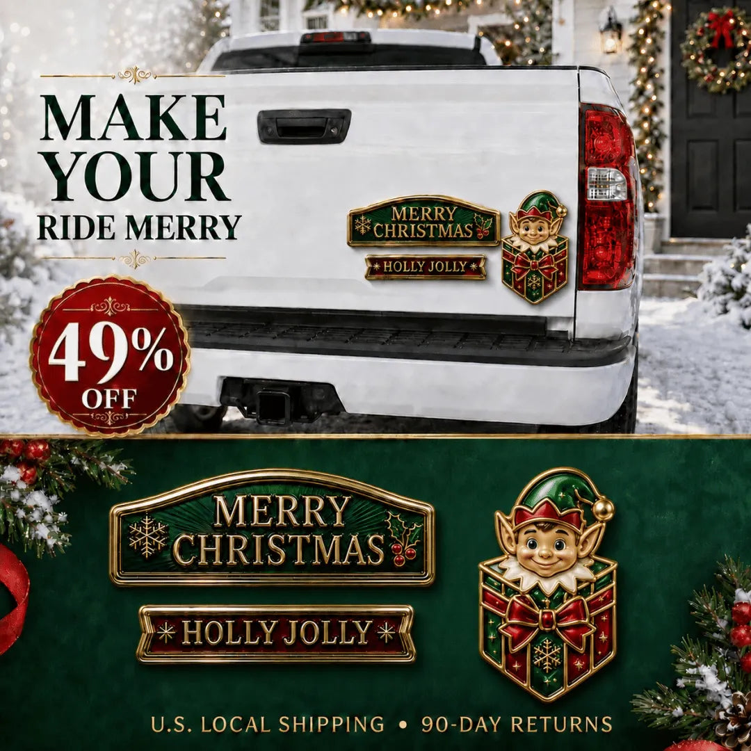 🔥HOT SALE🔥 3-Piece Christmas Car Emblem Metal Badge Set – Multiple Festive Character Styles Available