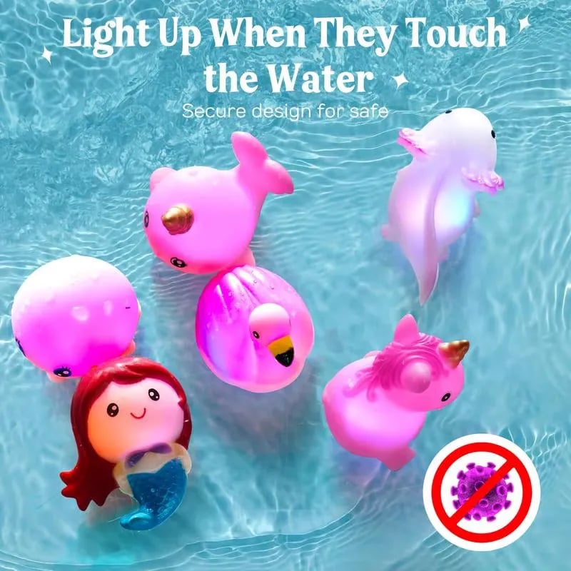 🔥HOT SALE🔥Light-up Bath Toys 🦖🧜‍♀️ for Kids 3-8, Glow in the Water 🌊✨ Perfect Christmas Gift 🎄🎁