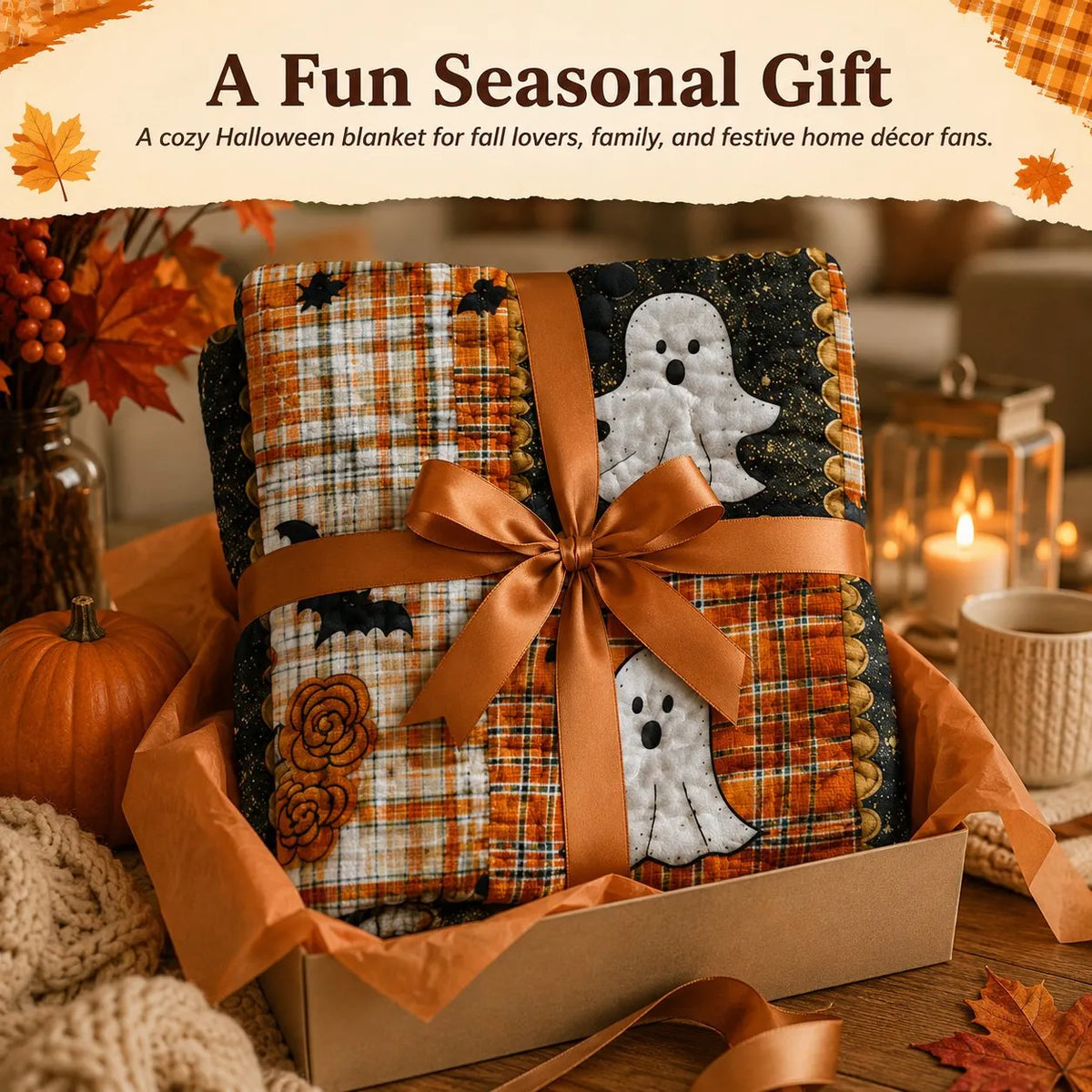 🎉🎃Halloween Patchwork Flannel Blanket