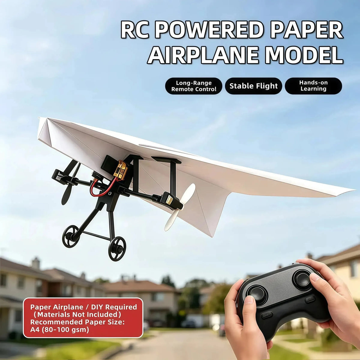 🔥HOT SALE🔥✈️ RC Paper Airplane Power Kit – Remote Control STEM Flying Toy 🚀