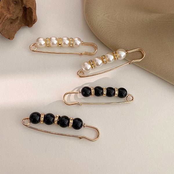 (🔥Hot Sale - 50% OFF) Fancy Rhinestones Pearls Safety Pin Brooch-BUY 4 GET 6 FREE