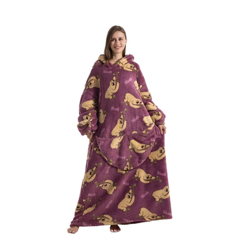 Cute Cartoon Print Hoodie Blanket