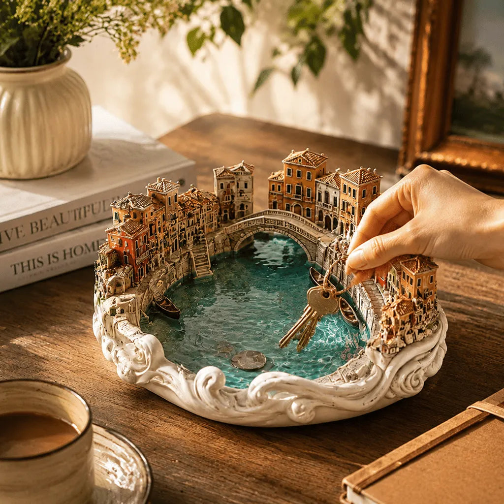 🔥LAST DAY 50% OFF - 🛶✨ Bring the Romance of Venice to Your Entryway! Miniature Water City Catch-all Dish