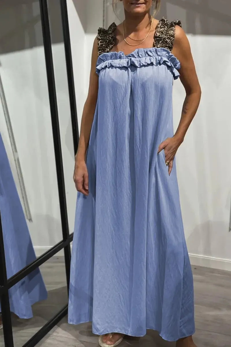 Women's Casual Sleeveless Maxi Dress with Pockets