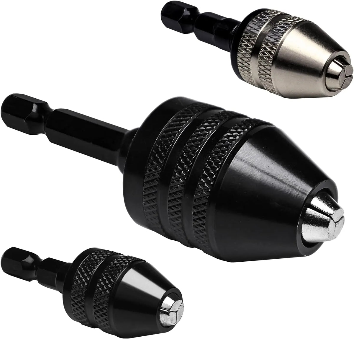 🔥HOT SALE🔥3-Piece Keyless Drill Chuck Adapter Set, 0.3-3.6mm and 0.6-8mm for Impact Drivers and Power Drills