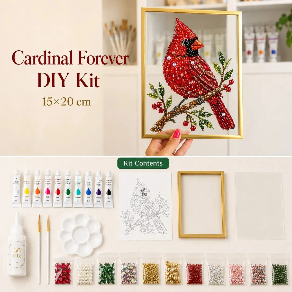 🔥HOT SALE🔥 LAST DAY 49% OFF – ✨Sparkling Nature Crystal Art Kit | Colorful Crystal Gems, Guided Pattern, Complete Tools & Gold Display Frame 🌿💎