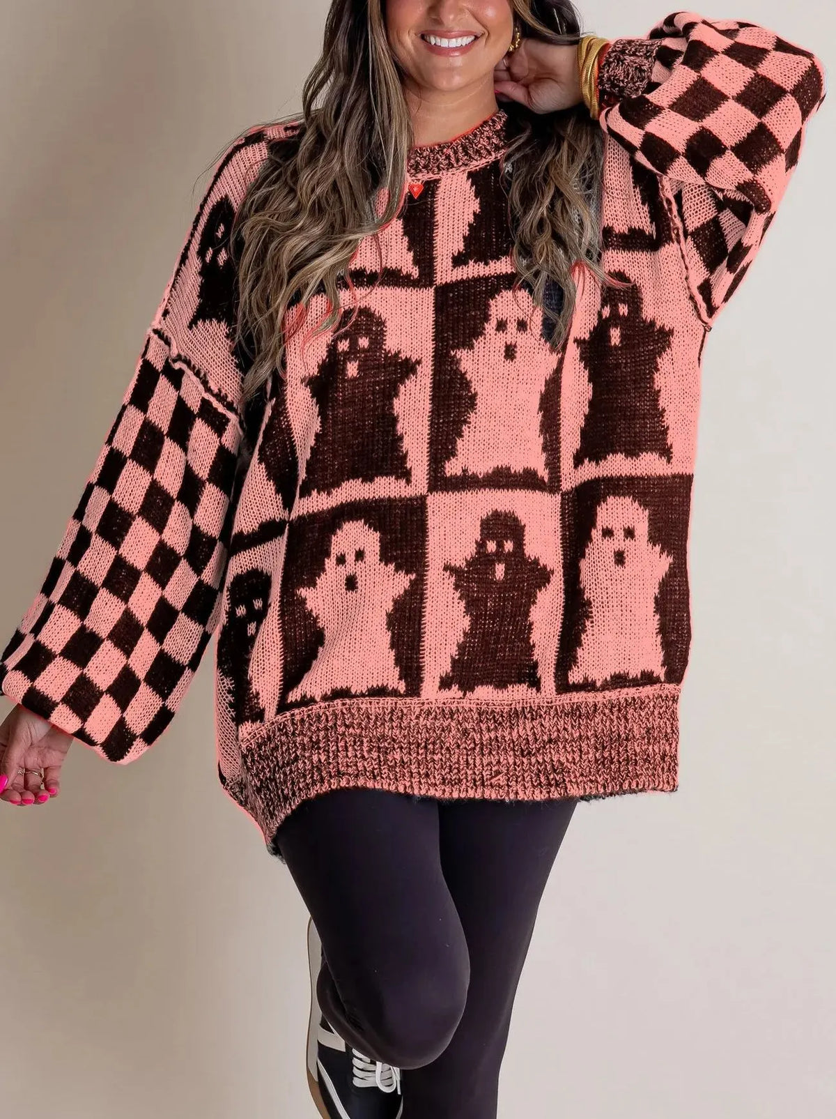WOMEN'S HALLOWEEN CHECKERED SWEATER - SPOOKY SEASON (BUY 2 FREE SHIPPING)