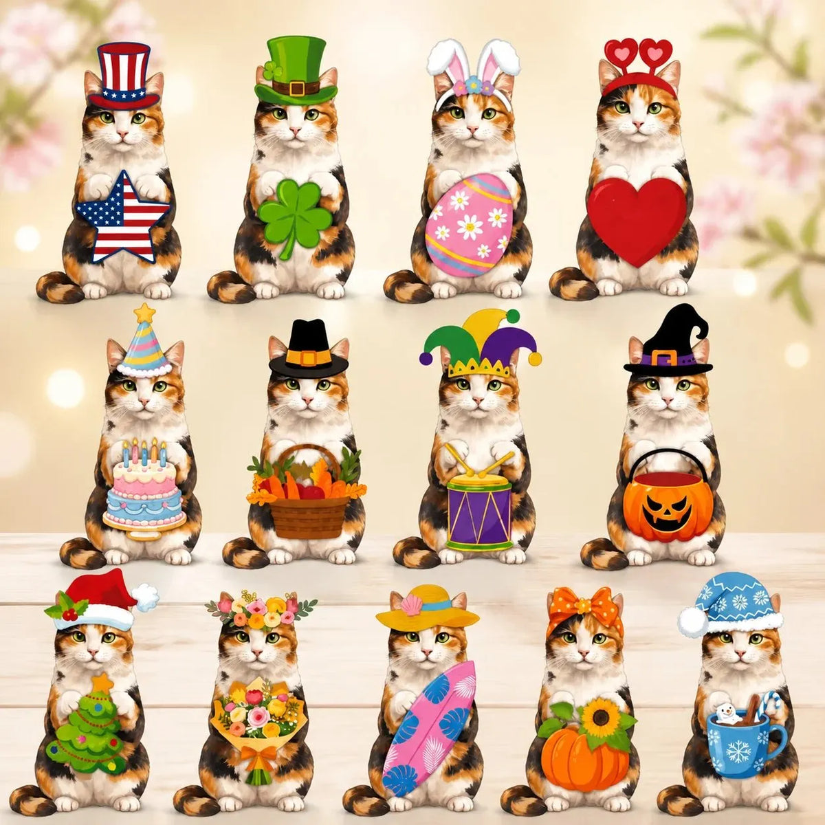 🔥HOT SALE🔥🐾 Interchangeable Seasonal Animal Wooden Decor Set