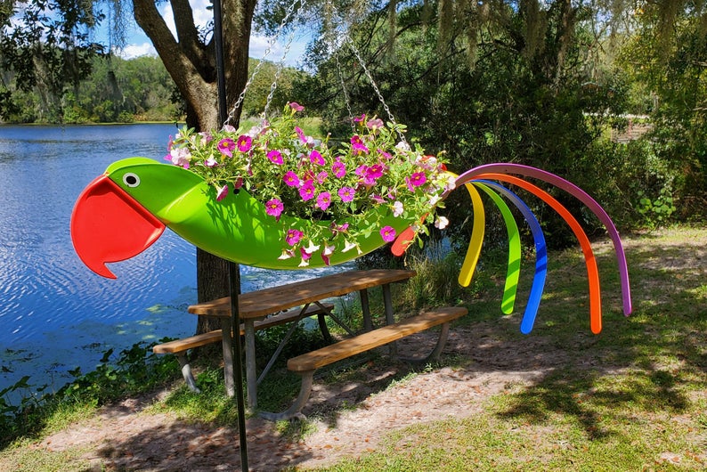 Flying Parrot Flower Pot