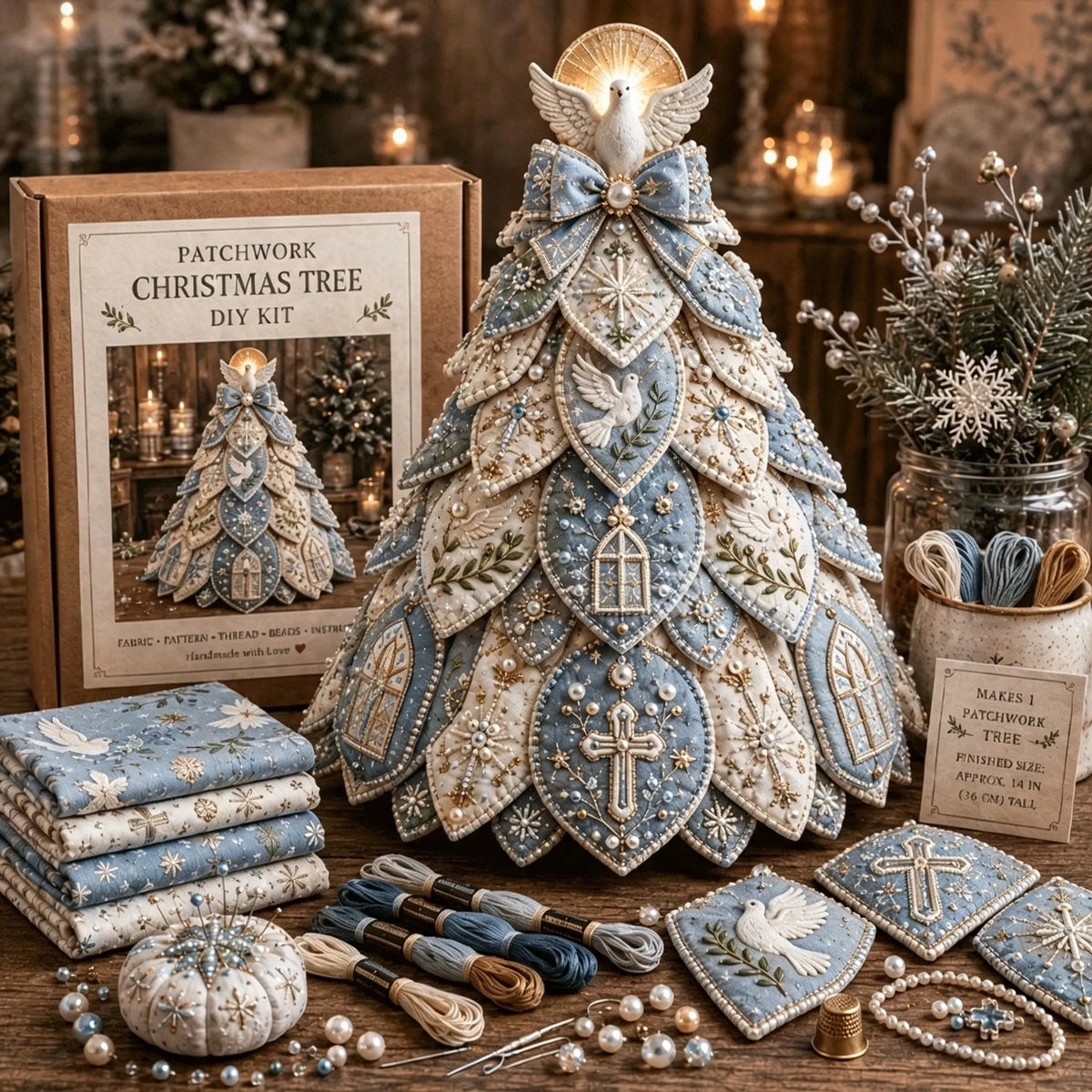 🔥LAST DAY 49% OFF - ✝️Religious-Themed Beaded & Quilted Christmas Tree DIY Kit(📦Buy 2 Free Shipping)