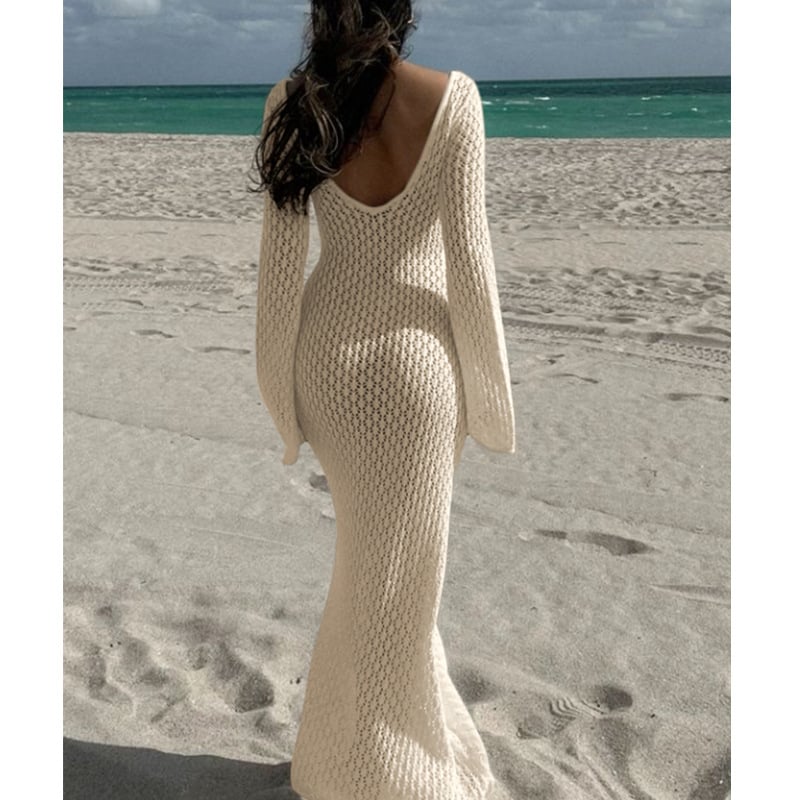 Hollowed-out Textured Dress