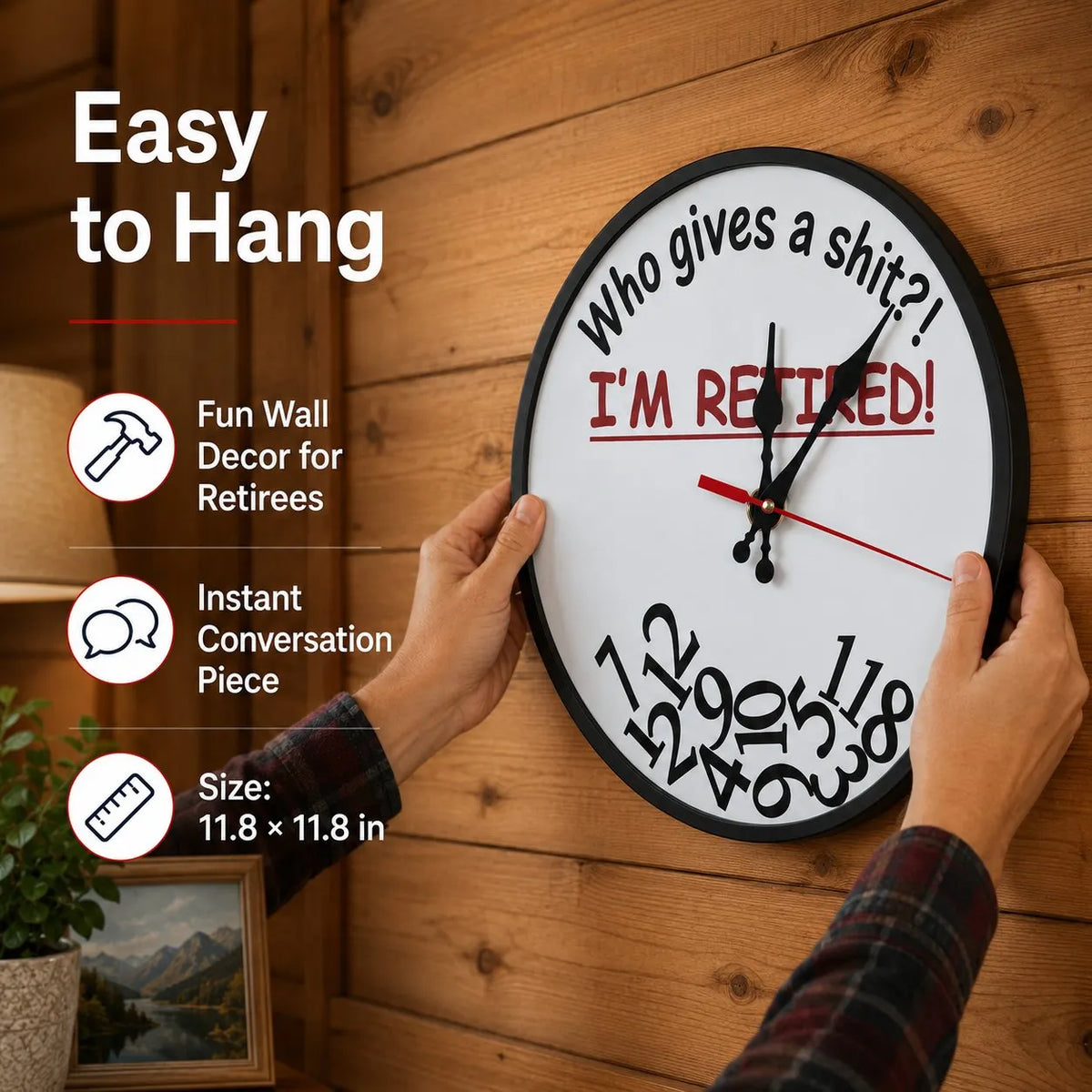 🔥HOT SALE 49% OFF⏰ Who Cares What Time It Is? You’re Retired! 🎉Funny Retirement Wall Clock
