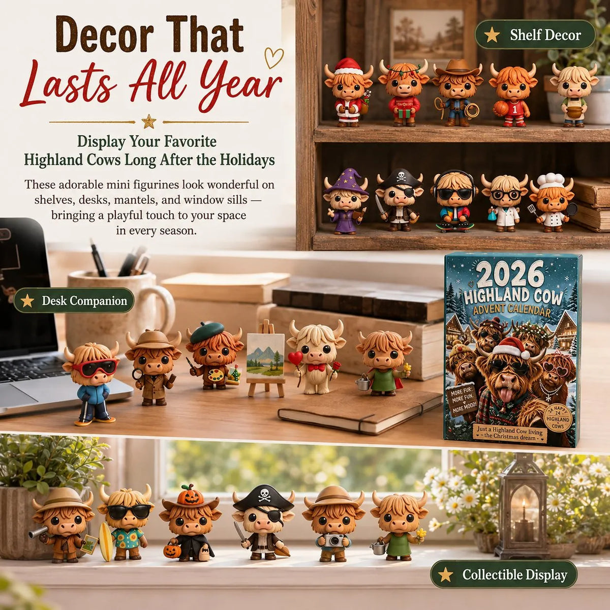 🎉49% OFF - 🐂🎁2026 Highland Cow Advent Calendar | Every Day Brings New Surprises(📦Buy 2 Free Shipping)