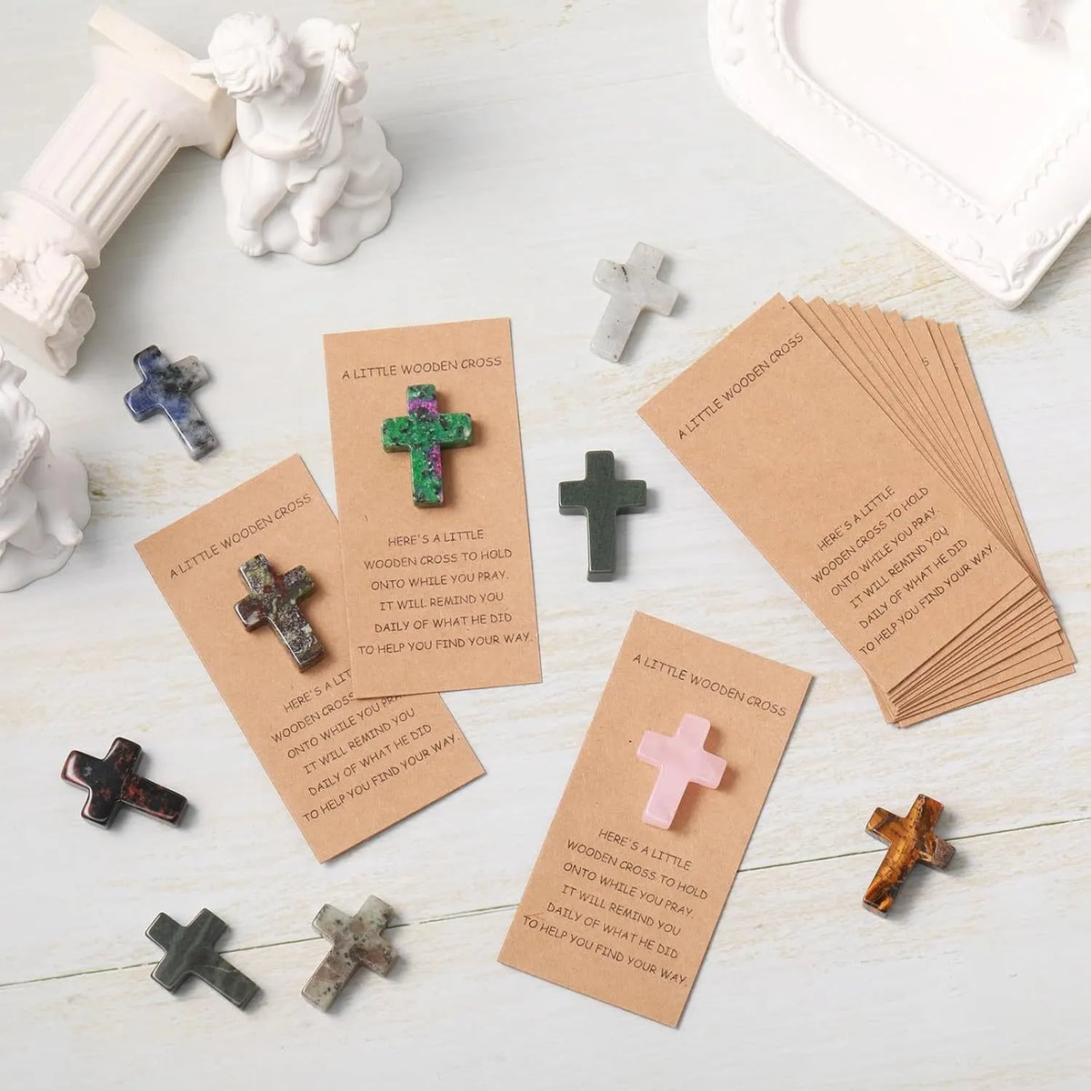 🔥Last 4 hours Sale: Save 50% -✝️Easter Natural Stone Crystal Cross Decoration
