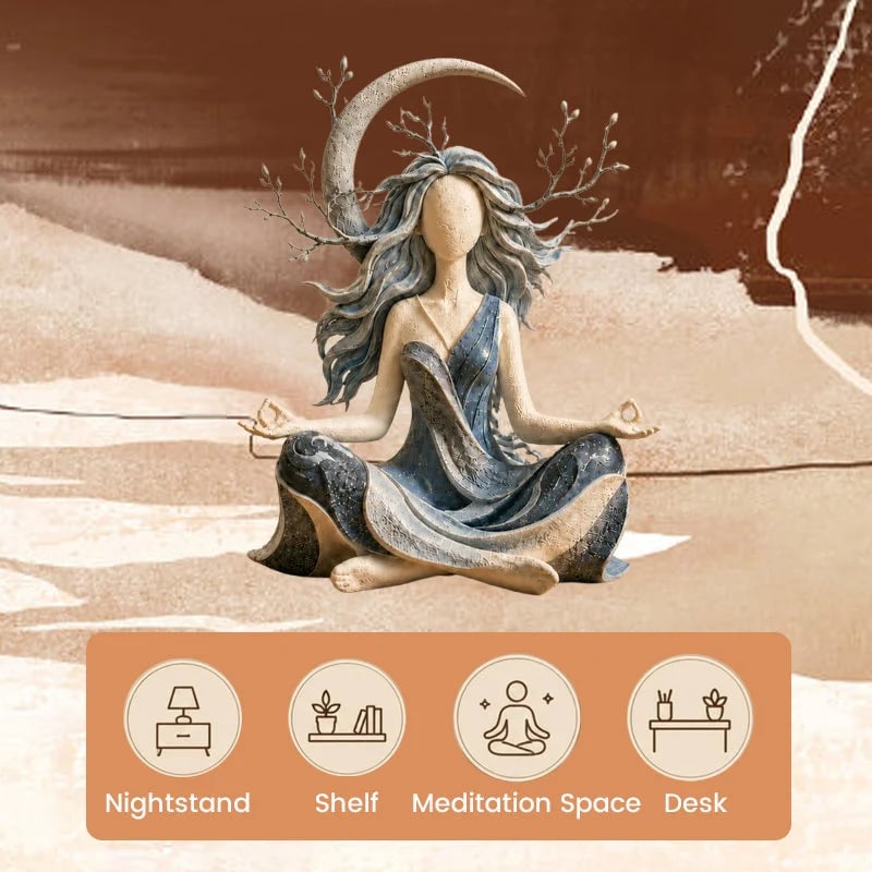🎉Nature Goddess Tabletop Resin Sculpture, Serene Meditation Room Decor Ornament