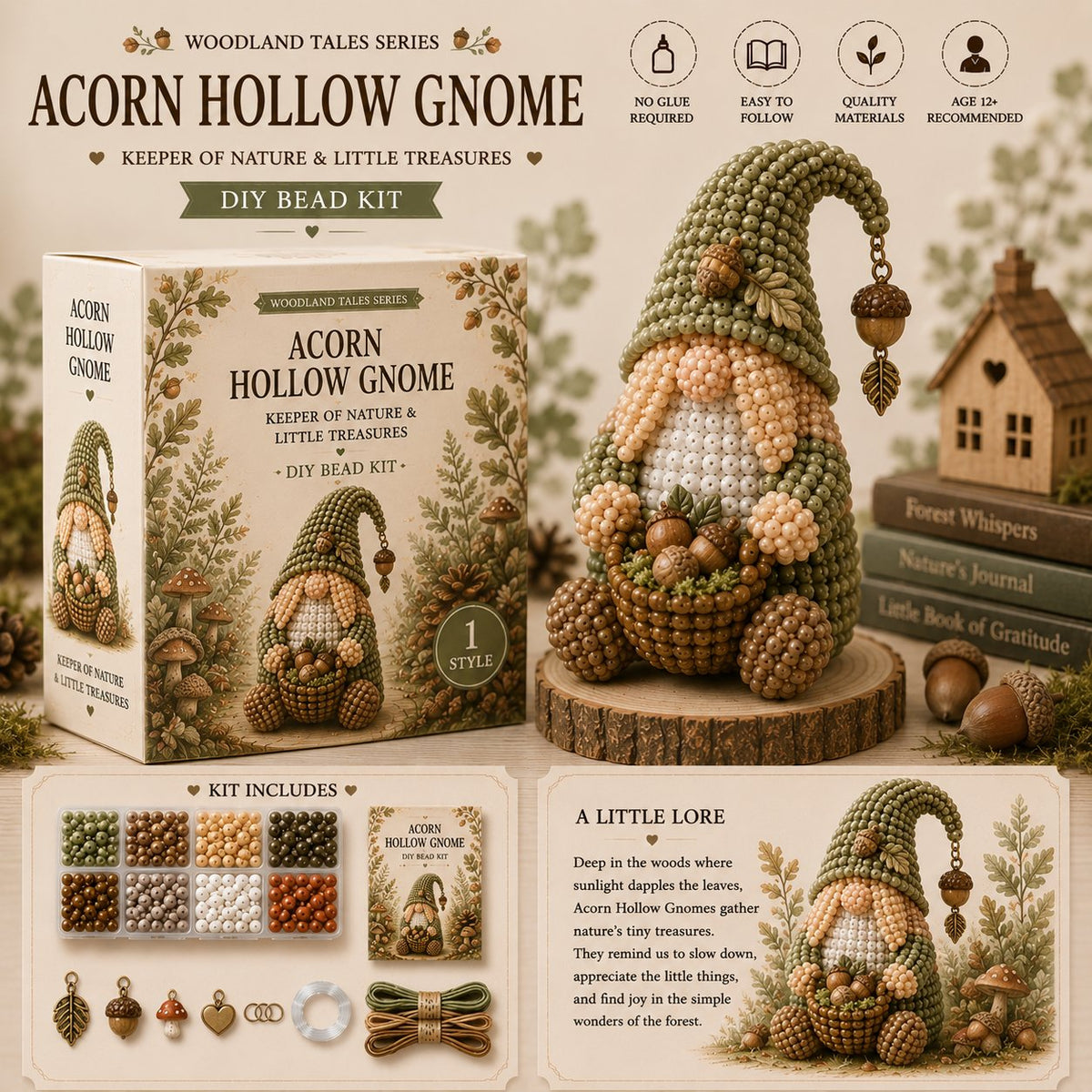 🔥Last Day BUY 3 GET 1 FREE💕Cozy Gnome DIY Bead Kit Collection– Collect All 12 Gnome