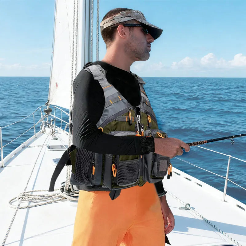 Multi-Functional Life Vest for Fishing