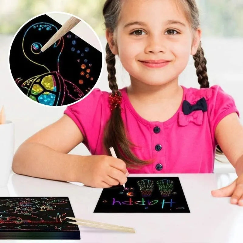 🔥LAST DAY 50% OFF - 🌈DIY Rainbow Magic Scratch Paper Art Set