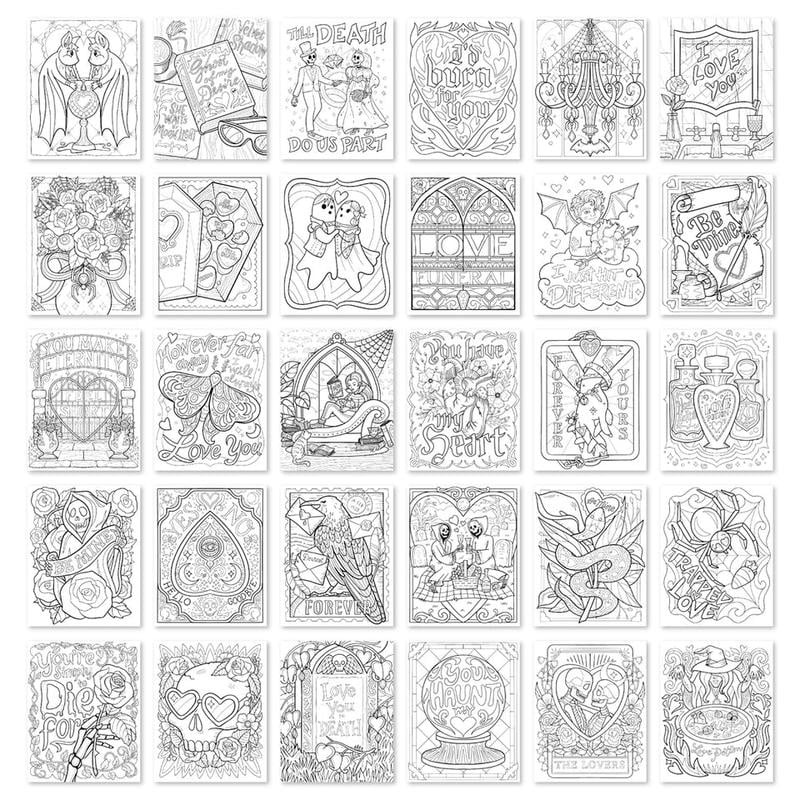 🔥Last Day 49% OFF -🖤 Waiting for the Night Gothic Love Coloring Book 📓