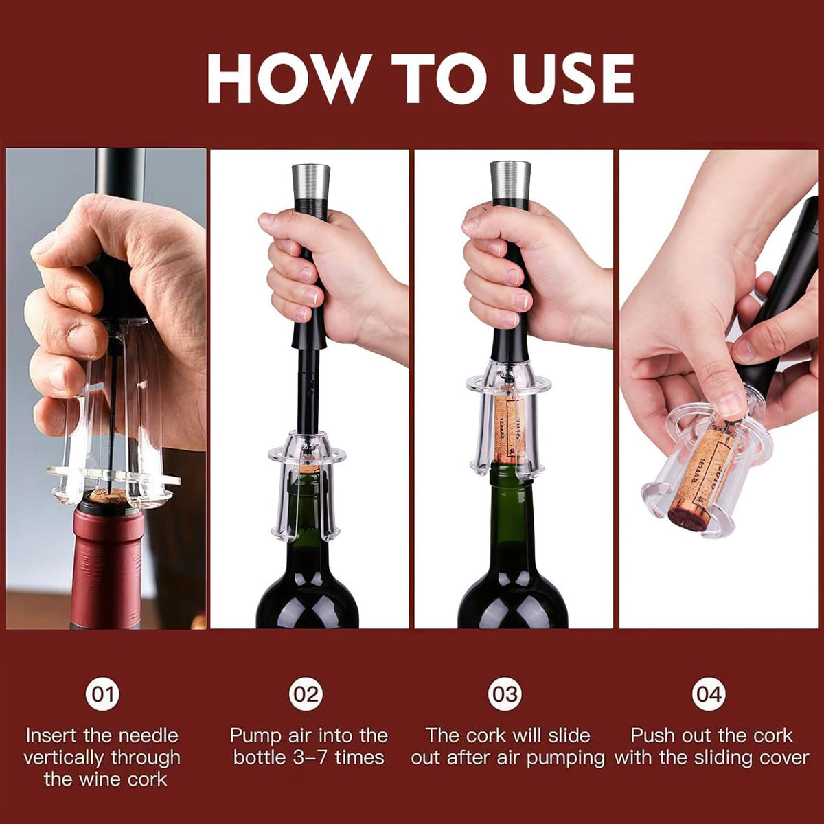 🔥 HOT SALE 🔥Air Pump Cork Remover Wine Bottle Opener Set
