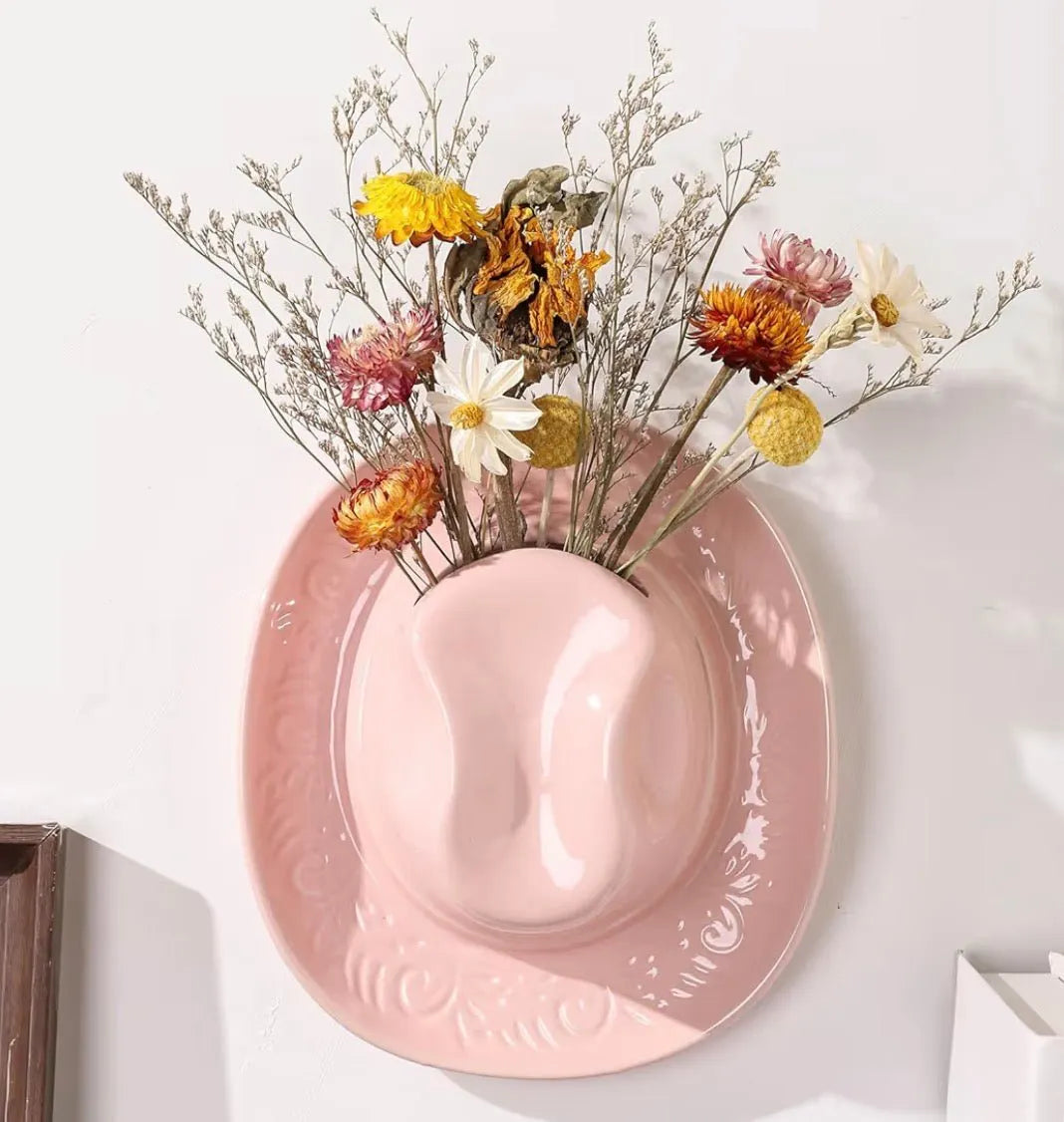 🔥Last Day 49% OFF - 🤠Handmade Ceramic Cowgirl Hat Vase🌵