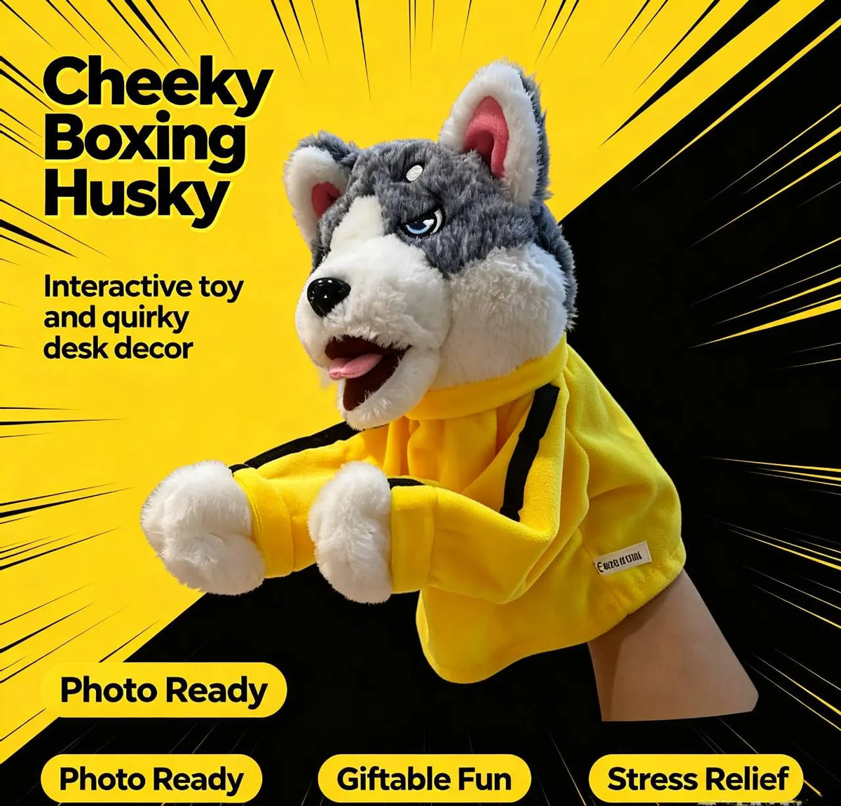 🎉Interactive Boxing Husky Hand Puppet Toy with Sound Effects