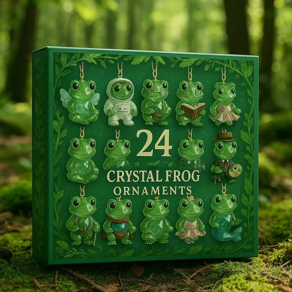 🔥LAST DAY 50% OFF - 🐸 Frog Advent Calendar 2026 – 24 Days Crystal Forest Frog Ornaments