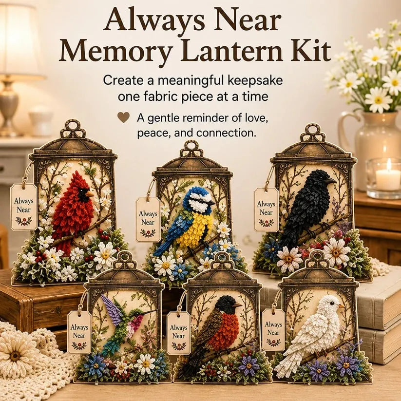 🔥HOT SALE🔥💥🏆49% OFF - 🕊️ Always Near 3D Fabric Poke Art Memory Lantern Kit