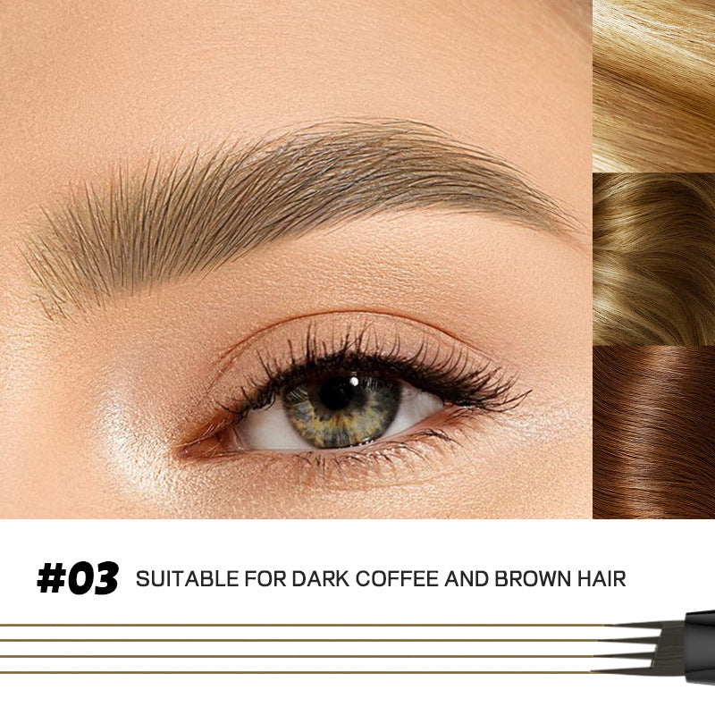 4 Tip Precise Eye Brow Makeup Pen for Natural Brows