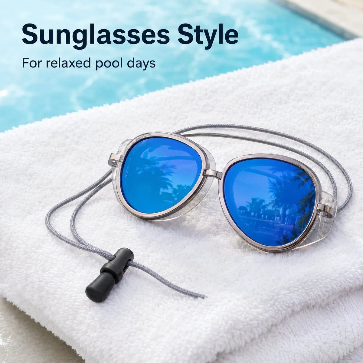 AquaVista Adult Wide-View Anti-Fog Mirrored Swimming Goggles with Secure Strap
