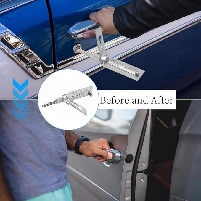 🎉⚒️Stainless Steel Master Key Decoder, SS001 Pro Lock Pick Tool for Beginners, Practical Locks for Lock Lock,Lock Pick Set(Only applicable to Flat Key Lock)