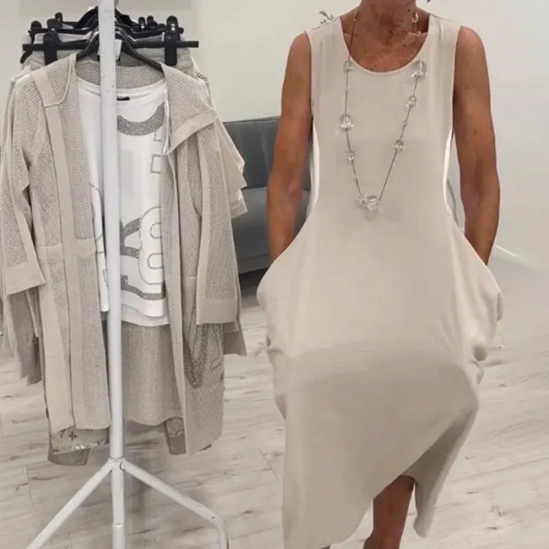 💖LAST DAY PROMOTION - 40%OFF💖Simple Sleeveless Dress with Pockets