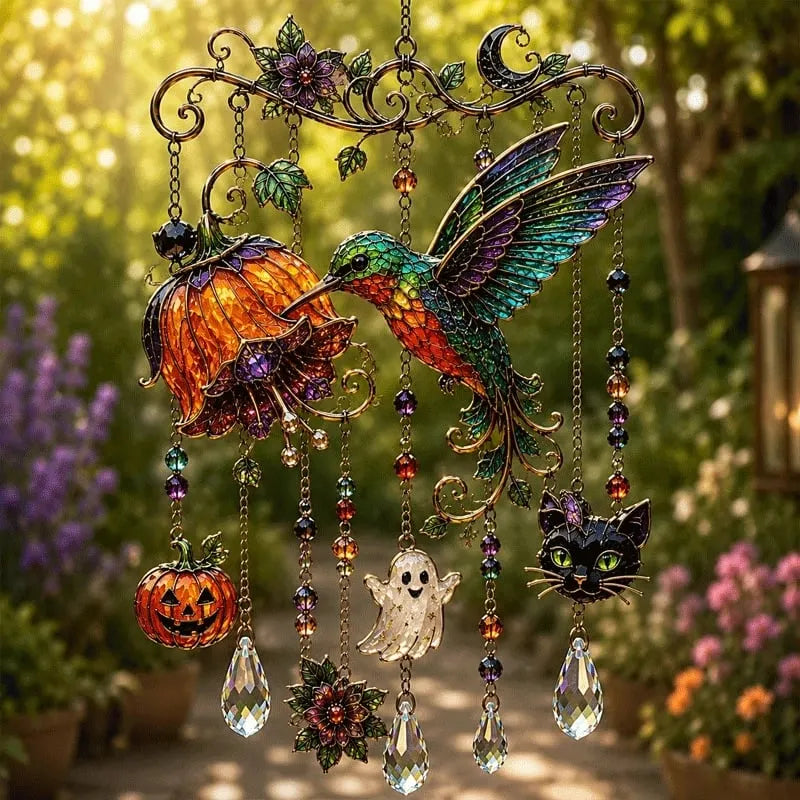 🔥HOT SALE🔥Halloween Glass Suncatcher Wind Chime