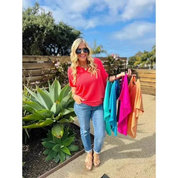 🔥 49% OFF SUMMER SALE! Women's V-Neck Comfort Tee – Ultimate Soft & Breathable