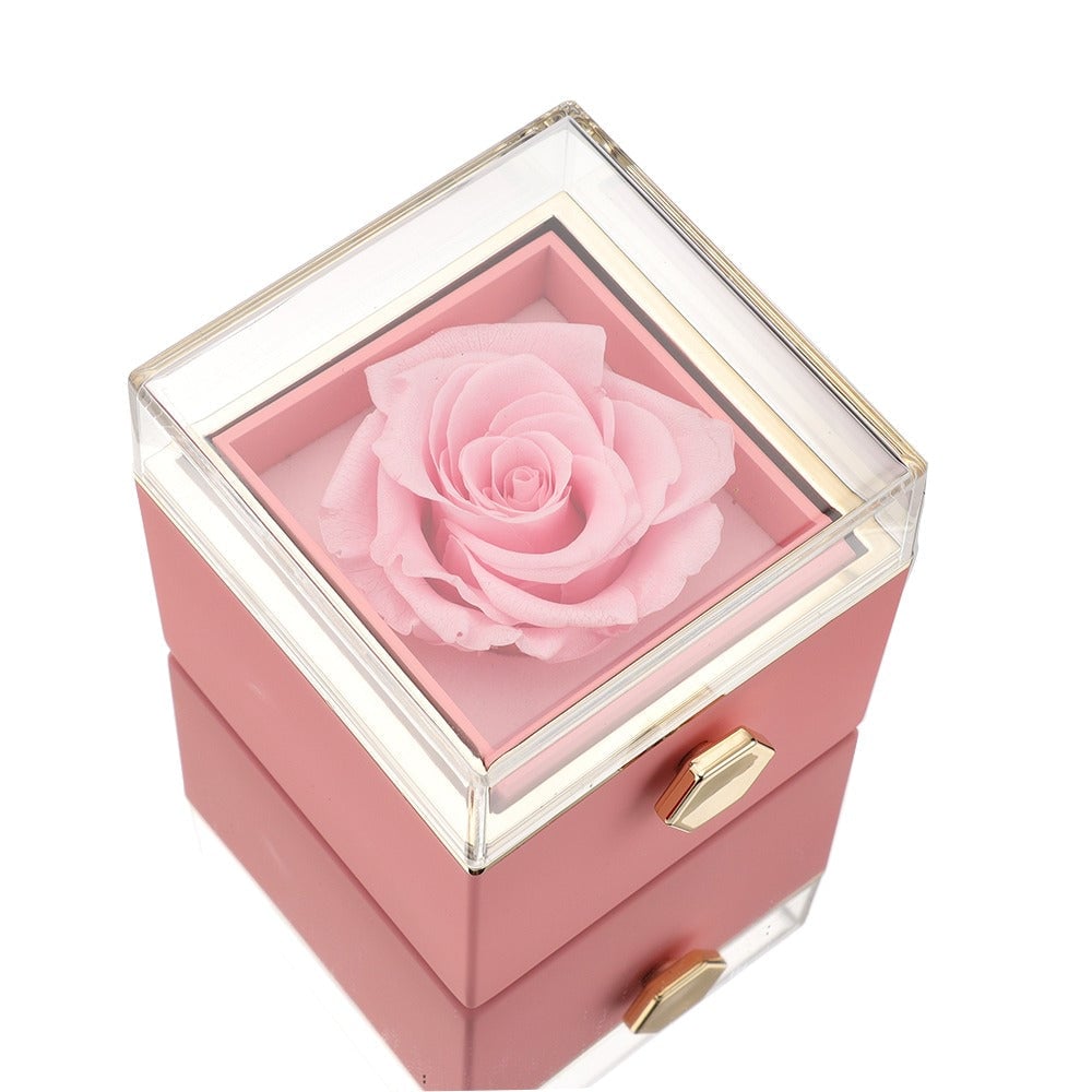 Eternal Rose Box - W/ Engraved Necklace & Simulated Rose.