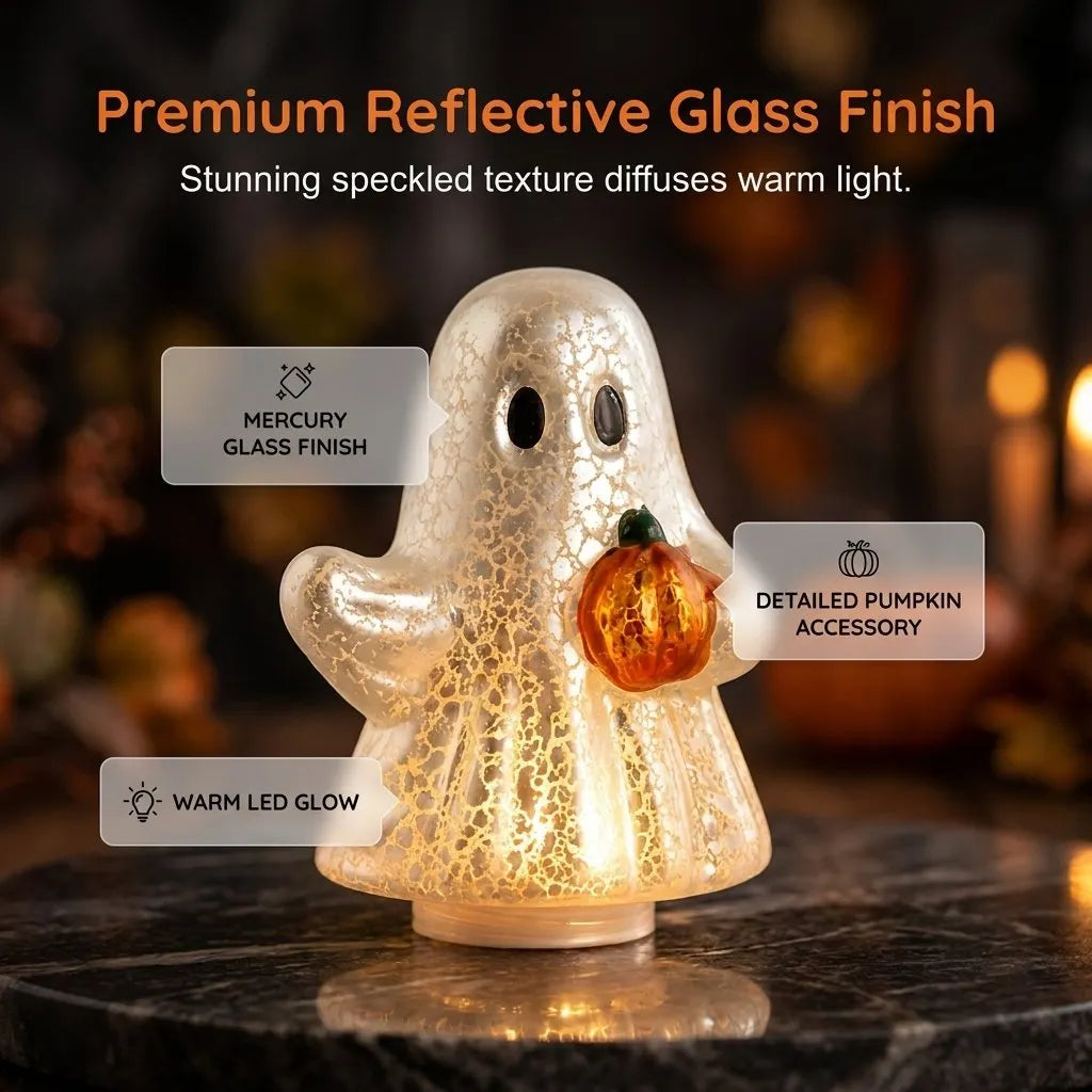 🔥HOT SALE🔥⚡Light-Up Mercury Glass Ghost Figurines