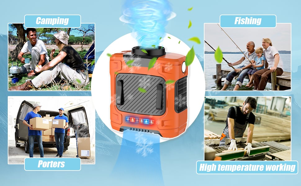 10000mAh Power Rechargeable Camping Fan for Outdoor