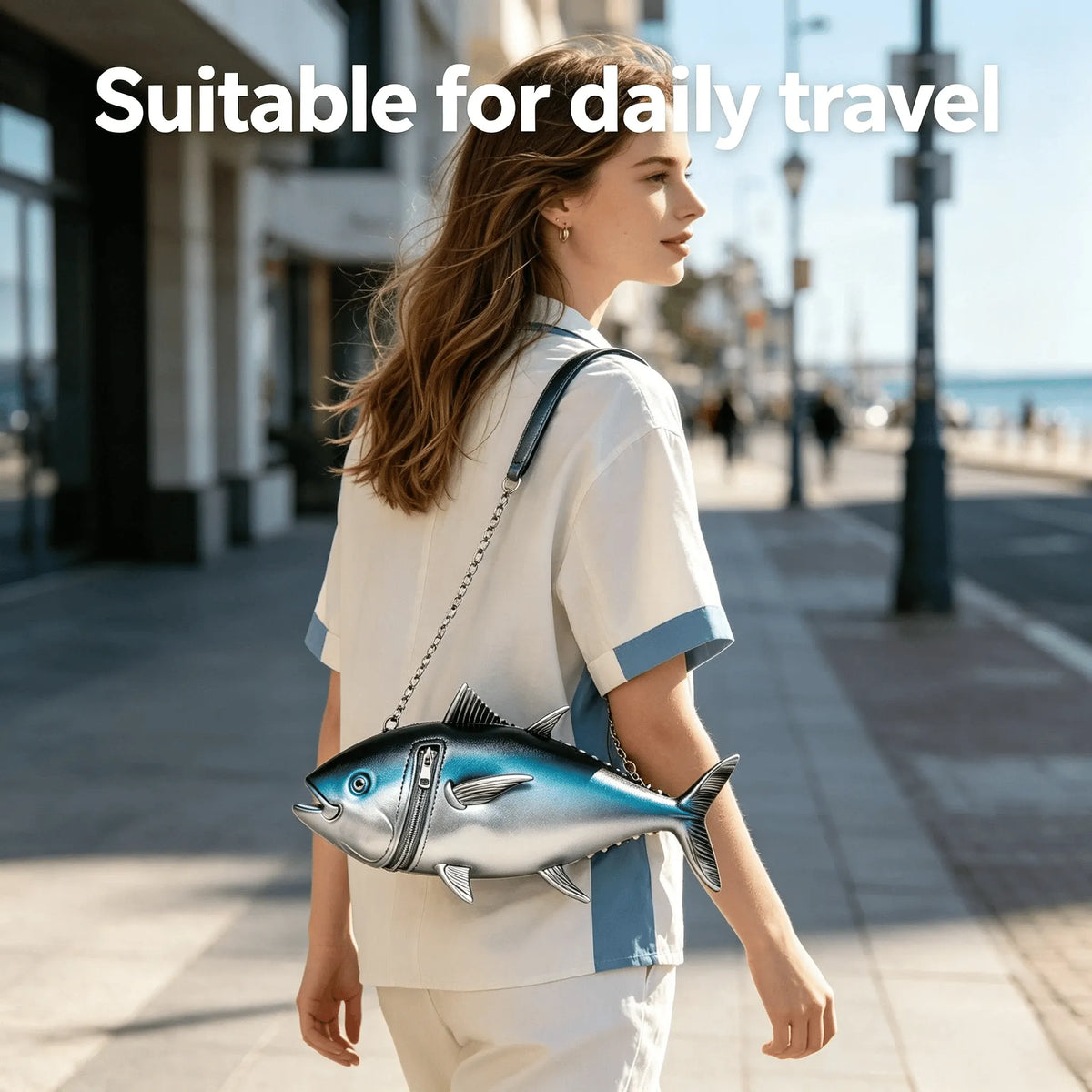 🐟 3D Tuna Shaped Crossbody Bag | Quirky Fashion Purse with Hidden Storage for Small Daily Essentials ✨