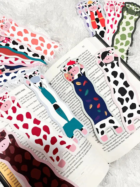 🔥LAST DAY BUY 5 GET 5 FREE - 🐄📚✨Wavy Cow Bookmarks