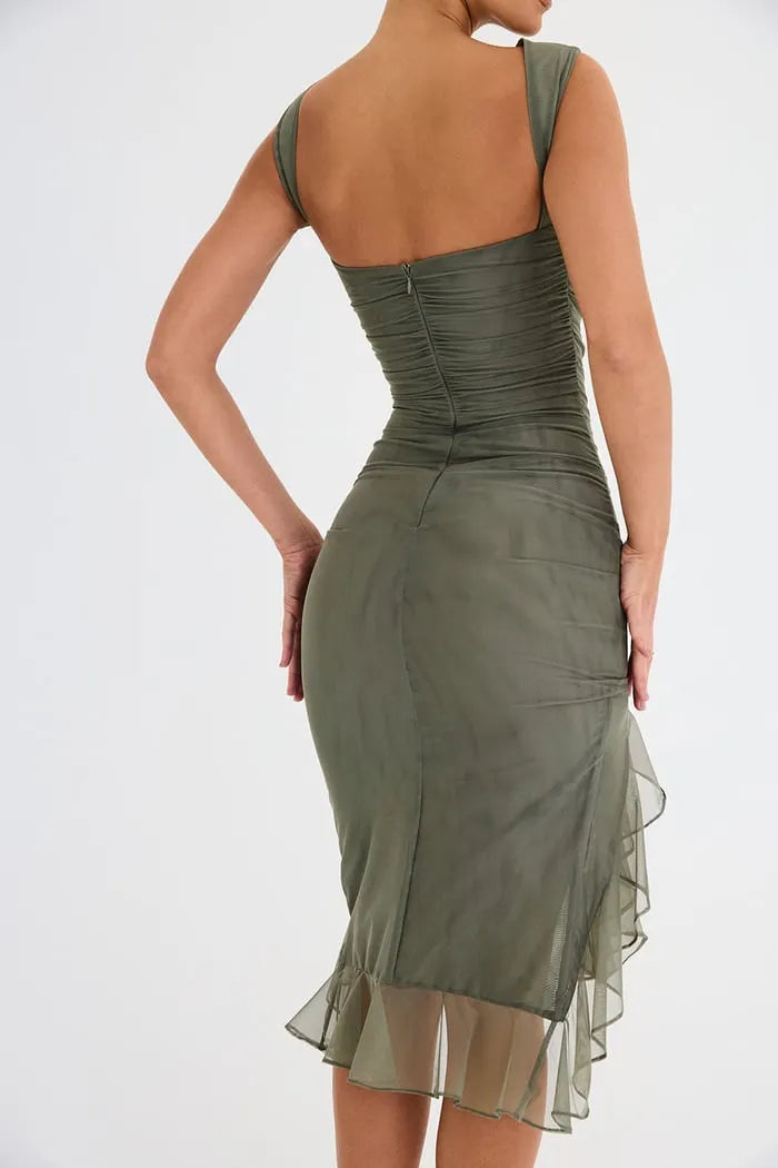 RUFFLE MIDI DRESS - BUY 2 FREE SHIPPING