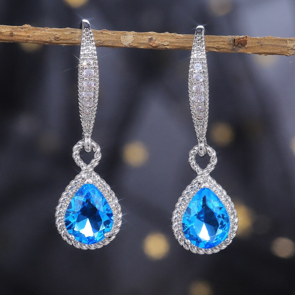 Waterdrop Cube Earrings for Women