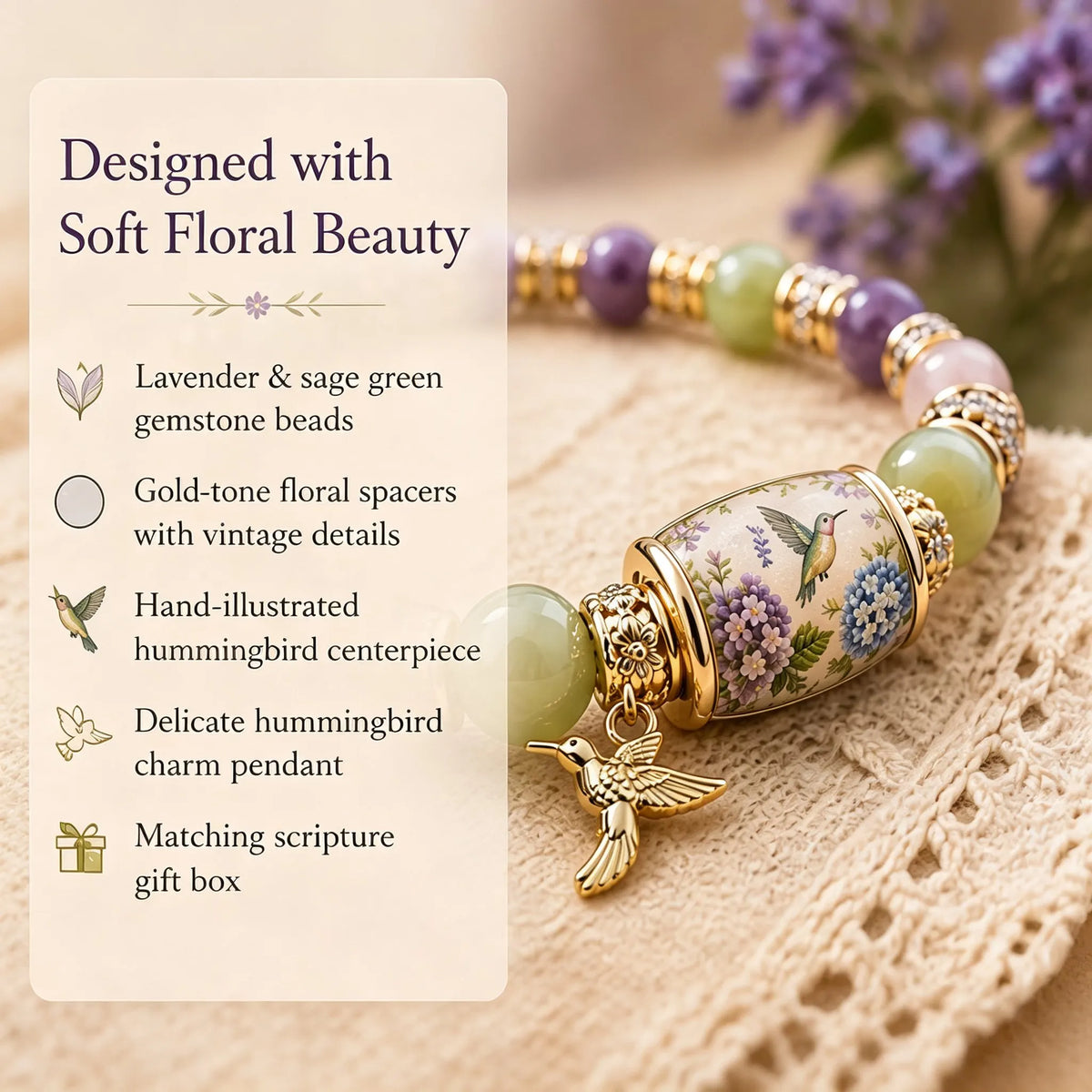 💜 Hummingbird Faith Bracelet – A Beautiful Reminder of God’s Love, Hope & Grace 🕊️