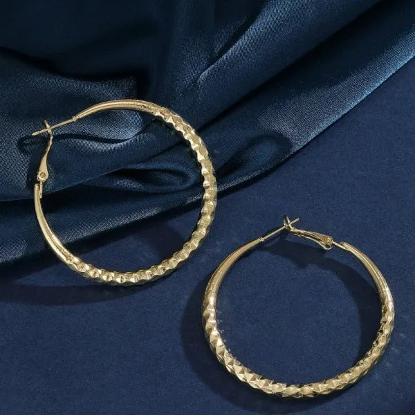🔥 HOT SALE 🔥🎉 BUY 1 GET 1 FREE 🎁 Diamond-Cut Hoop Earrings for Women – Elegant, Sparkling 💎