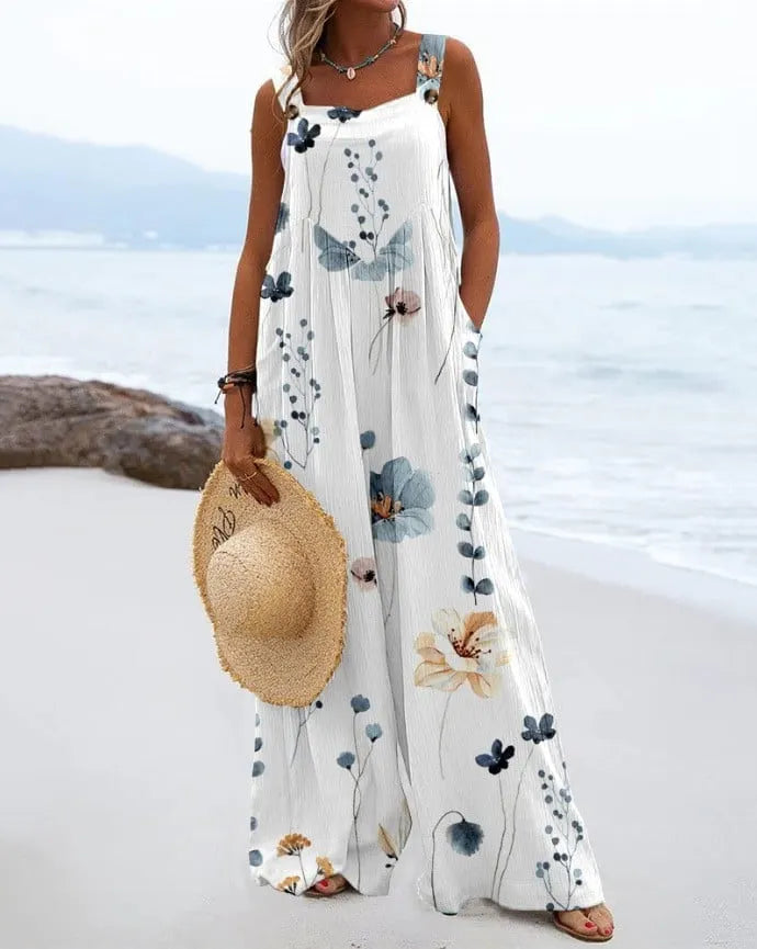 Women’s Boho Floral Print Jumpsuit