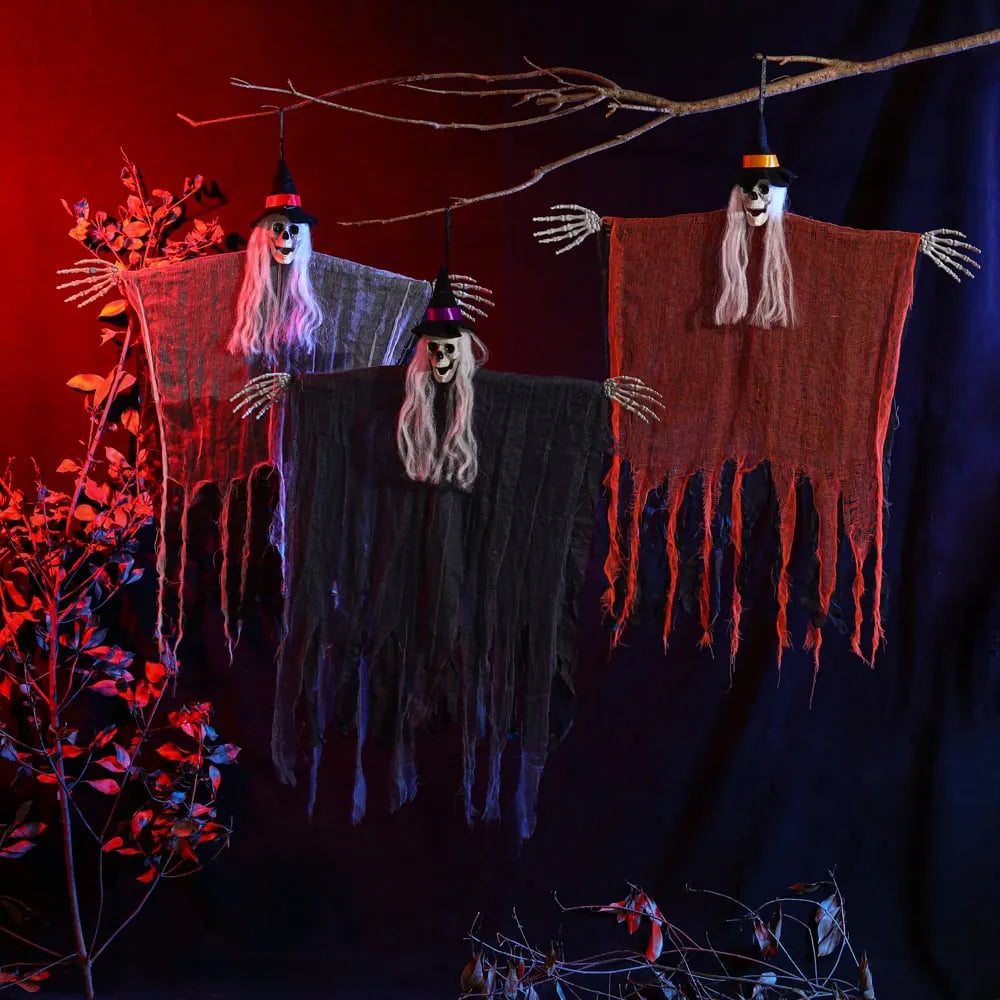 🎃💀Halloween Decoration Props Hooded Skeleton Hanging Ghosts