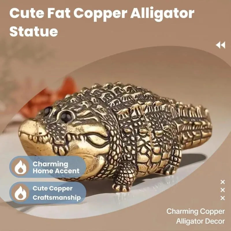🔥LAST DAY 49% OFF - ✨Cute Fat Copper Alligator Statue