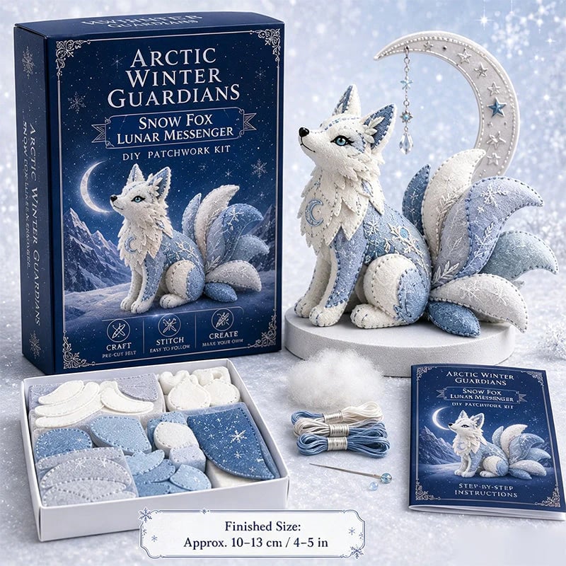 🔥HOT SALE🔥DIY Ice Dragon Felt Patchwork Kit Arctic Winter Guardian Sewing Set