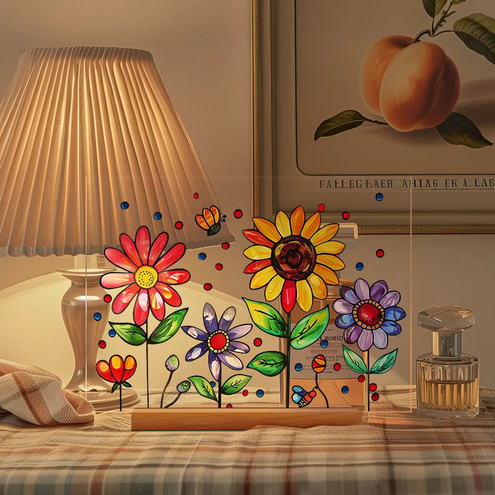🌷🌼NEW - 🌻🌺Painted Colorful Flower Pattern Decor